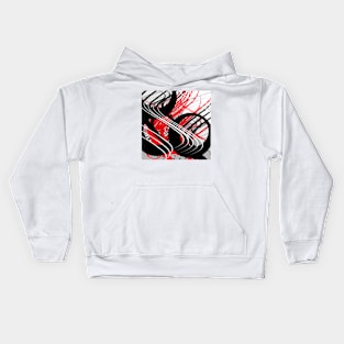 life silver white red black abstract geometric digital painting Kids Hoodie
